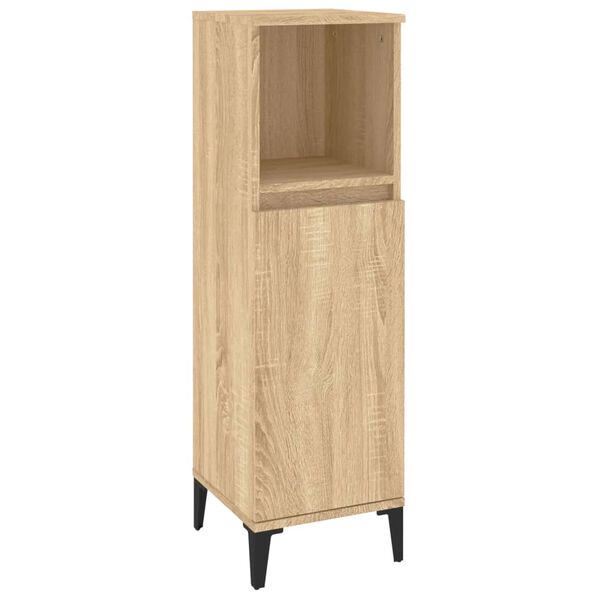vidaXL Armoire salle de bain ch&ecirc;ne sonoma 30x30x100 cm