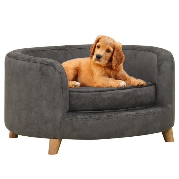 vidaXL Canap&eacute; pour chien Gris 69x69x36 cm Peluche