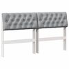 vidaXL T&ecirc;te de lit capitonn&eacute;e Gris clair 160 cm Pin massif