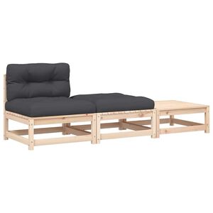 vidaXL Canap&eacute; de jardin sans accoudoirs avec coussins et repose-pieds