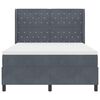vidaXL Lit &agrave; ressorts avec matelas Gris fonc&eacute; 160 x 200 cm Velours