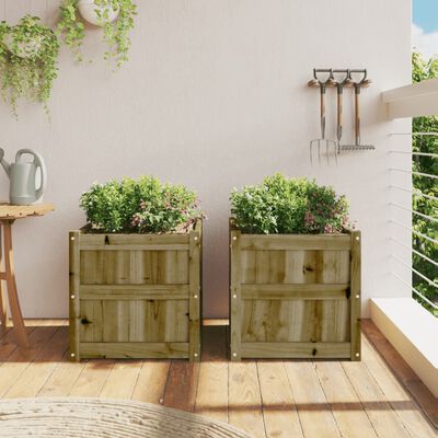 vidaXL Jardinières 2 pcs bois de pin imprégné