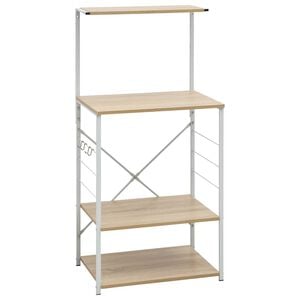 vidaXL Armoire &agrave; micro-ondes Blanc et ch&ecirc;ne 60x39,6x123 cm
