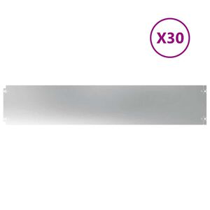 vidaXL Bordures de pelouse 30 pcs 20x103 cm acier galvanis&eacute;