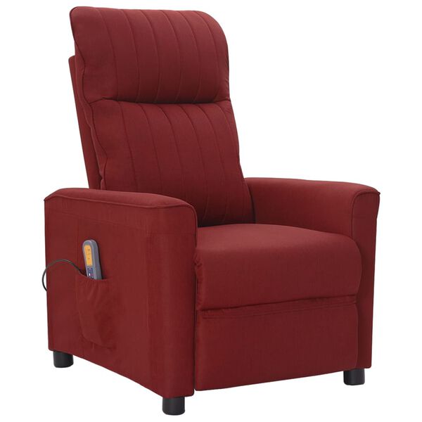 vidaXL Fauteuil de massage Rouge bordeaux Tissu