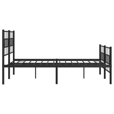 vidaXL Cadre de lit métal sans matelas avec pied de lit noir 135x190cm