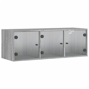 vidaXL Armoire murale avec portes en verre sonoma gris 102x37x35 cm
