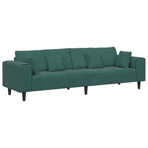 vidaXL Canap&eacute; avec coussin Vert fonc&eacute; 250 x 77 x 76 cm Velours