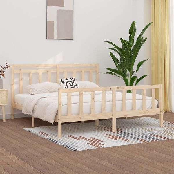 vidaXL Cadre de lit sans matelas bois massif de pin 200x200 cm