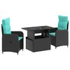 vidaXL Ensemble de repas ext&eacute;rieur 3 pcs polyrotin