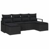 vidaXL Ensemble de Canap&eacute;s 6 pc Noir polyrotin