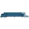 vidaXL Canap&eacute;-lit en forme de L bleu 275x140x70 cm velours