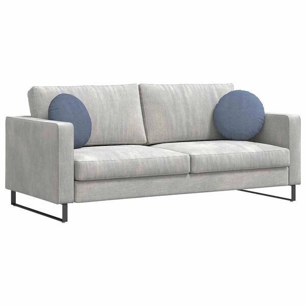 vidaXL Coussins de si&egrave;ge 2 pcs Bleu &Oslash; 40 cm Tissu en velours c&ocirc;tel&eacute;
