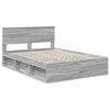 vidaXL Cadre de lit Gris Sonoma 140 x 200 cm Bois d'ing&eacute;nierie