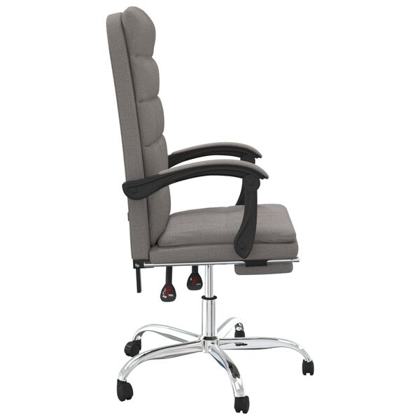 vidaXL Fauteuil inclinable de bureau Taupe Tissu