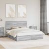 vidaXL Lit de Rangement Gris Sonoma 160 x 200 cm Bois d'ing&eacute;nierie