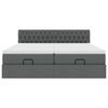 VidaXL Cadre de lit ottoman avec matelas gris foncé 160x200cm tissu