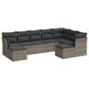vidaXL Salon de jardin 9 pcs avec coussins gris r&eacute;sine tress&eacute;e
