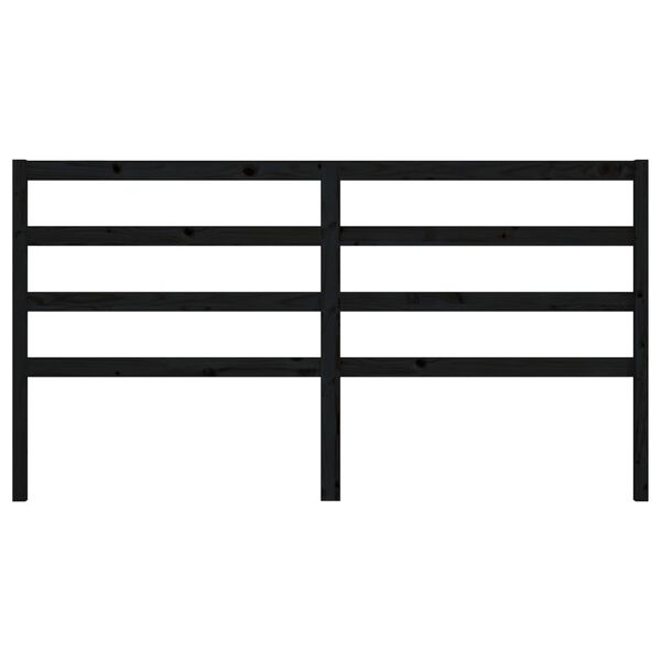 vidaXL Tête de lit Noir 186x4x100 cm Bois massif de pin