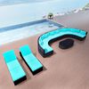 vidaXL Salon de jardin 13 pcs avec coussins R&eacute;sine tress&eacute;e Bleu