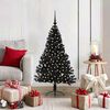 vidaXL Sapin de Noël artificiel pré-éclairé Noir 120 cm PVC