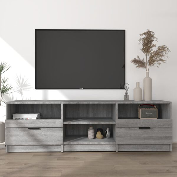 vidaXL Meuble TV Sonoma gris 150x33,5x45 cm Bois d'ing&eacute;nierie