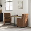 vidaXL Chaises de Salle &agrave; Manger avec Roues 2 pcs Marron