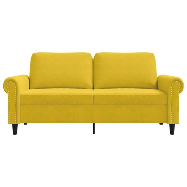vidaXL Canap&eacute; &agrave; 2 places Jaune 140 cm Velours