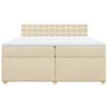 vidaXL Sommier &agrave; lattes de lit avec matelas Cr&egrave;me 200x200 cm Tissu