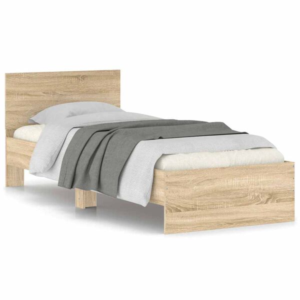 vidaXL Cadre de lit sans matelas avec t&ecirc;te de lit 90x190 cm
