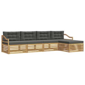 vidaXL Ensemble de canap&eacute;s d'ext&eacute;rieur 5 pc Blanc et anthracite