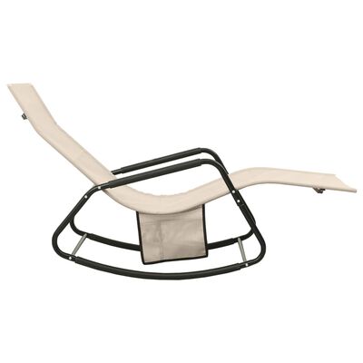 vidaXL Chaise longue acier et textilène crème