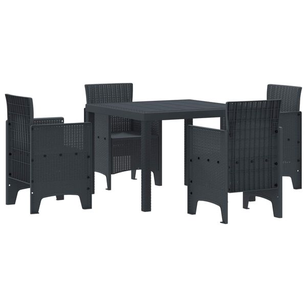 vidaXL Ensemble de salle &agrave; manger pour jardin 5 pcs Anthracite
