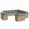vidaXL Salon de jardin avec coussins 13 pcs beige r&eacute;sine tress&eacute;e
