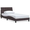 vidaXL Cadre de lit sans matelas Hanko marron fonc&eacute; 100x200 cm tissu
