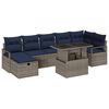 vidaXL Ensemble de canap&eacute; de jardin avec coussin 8 pcs Gris Poly rotin