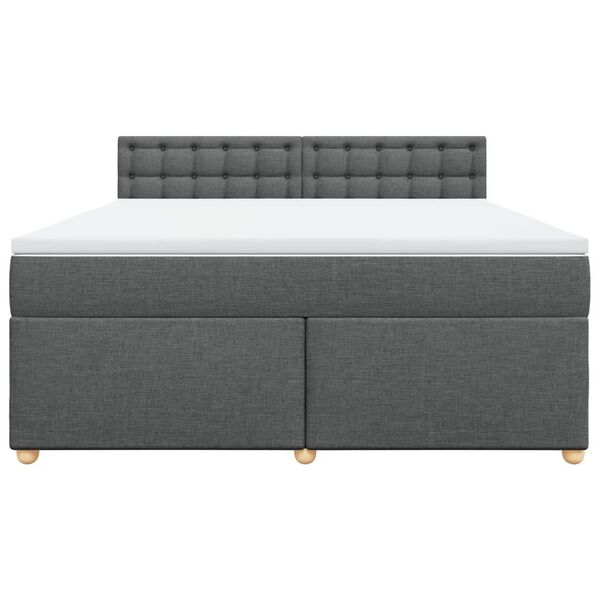 vidaXL Sommier &agrave; lattes de lit avec matelas Gris fonc&eacute; 180x200cm Tissu