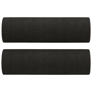 vidaXL Coussins d&eacute;coratifs lot de 2 Noir &Oslash;15x50 cm Tissu