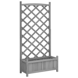 vidaXL Jardini&egrave;re avec treillis gris bois massif de sapin