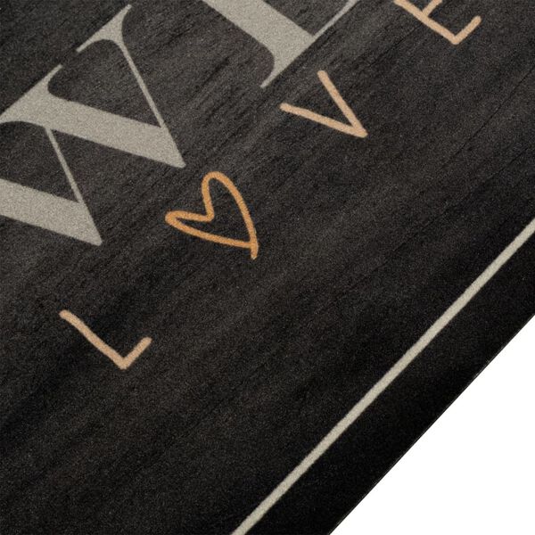 vidaXL Tapis de cuisine lavable texte Coffee 45x150 cm velours