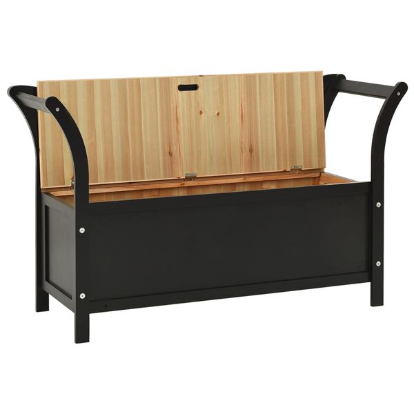 vidaXL Banc Noir 107x45x75,5 cm Bois de sapin solide