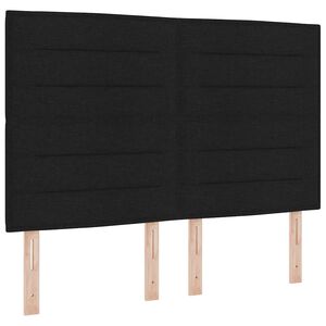 vidaXL Lit &agrave; ressorts avec matelas avec LED Noir 140 x 190 cm tissu