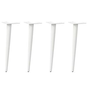 vidaXL Pieds de table basse coniques 4 pi&egrave;ces Blanc 30-31 cm Acier