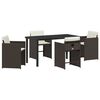 vidaXL Ensemble de salle &agrave; manger pour jardin 5 pcs Marron polyrotin