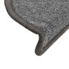 vidaXL Tapis d'escalier 30 pièces 56 x 17 x 3 cm Gris foncé Demi-rond