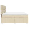 vidaXL Sommier &agrave; lattes de lit avec matelas Cr&egrave;me 180x200 cm Tissu