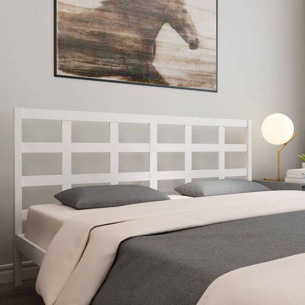 vidaXL T&ecirc;te de lit blanc 205,5x4x100 cm bois massif de pin