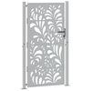 vidaXL Portail de jardin 100x175 cm en acier patin&eacute; motif vagues