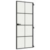 vidaXL Porte int&eacute;rieure mince noir 83x201,5 cm verre tremp&eacute; aluminium