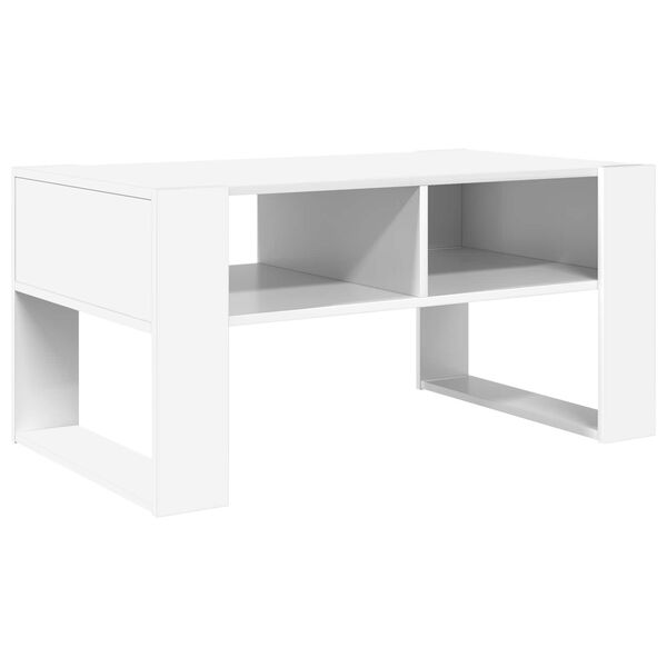 vidaXL Table basse Blanc 92 x 53 x 45 cm Bois d'ing&eacute;nierie